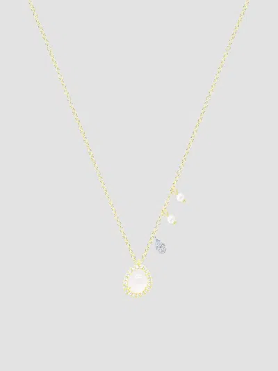 Meira T Women's 14k Yellow Gold, Rainbow Moonstone & 0.11 Tcw Diamond Pendant Necklace