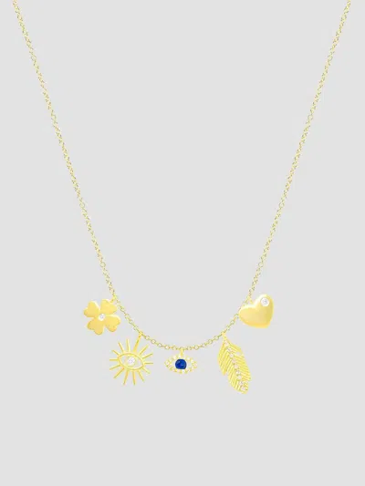 Meira T Women's 14k Yellow Gold, Sapphire & 0.10 Tcw Diamond Symbol Charm Necklace