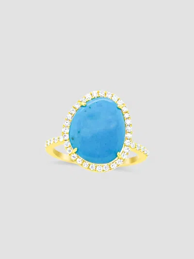 Meira T Women's 14k Yellow Gold, Turquoise & 0.28 Tcw Diamond Ring In Metallic