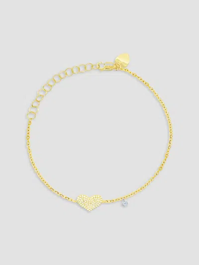 Meira T Women's Two-tone 14k Gold & 0.16 Tcw Diamond Heart Charm Bracelet