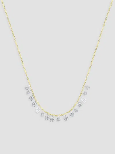 Meira T Women's Two-tone 14k Gold & 0.25 Tcw Diamond Charm Necklace In Yellow Gold