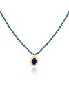 Meira T Yellow Gold-plated Sterling Silver & Blue Rhodium Plated Sterling Silver Opal & Diamond Beaded Penda In Blue