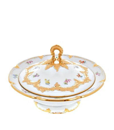 Meissen B-form Bowl With Lid In Gold