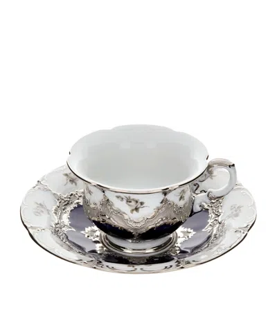 Meissen B-form Espresso Teacup And Saucer In Multi