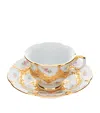 Meissen B-form Espresso Teacup And Saucer In Gold