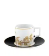 Meissen Golden Bamboo Espresso Cup And Saucer In White