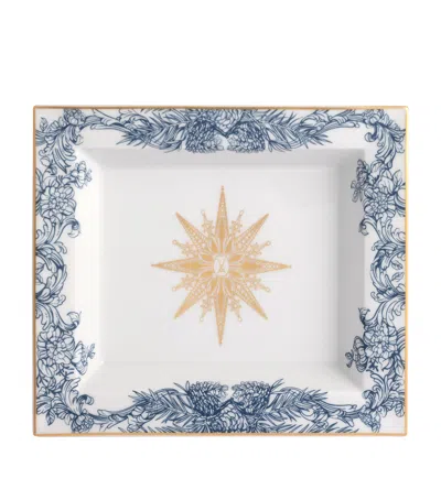 Meissen Large Porcelain Christmas Star Tray In Blue