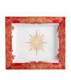 Meissen Large Porcelain Christmas Star Tray In Red
