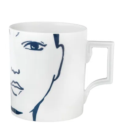 Meissen Porcelain Carol Face Mug In White