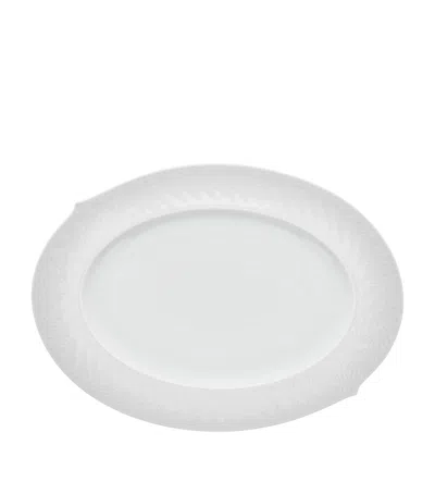 Meissen Porcelain Waves Relief Oval Serving Platter In White