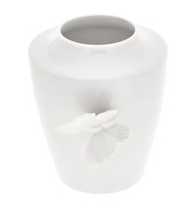 Meissen Small Porcelain Butterfly Vase In White