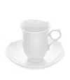 Meissen Wave Relief Coffee Cup And Saucer In White