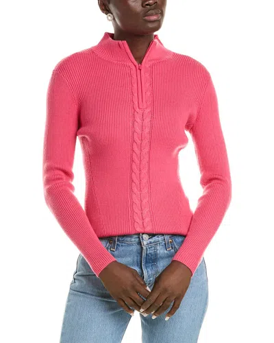 Meister X Fera Rowan Wool-blend 1/2-zip Sweater In Pink