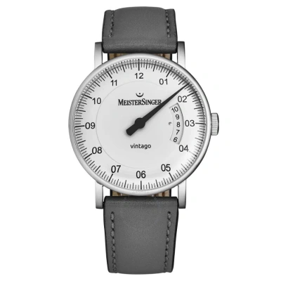 Meistersinger Vintago Automatic Silver Dial Men's Watch Vt901 In Black / Grey / Silver