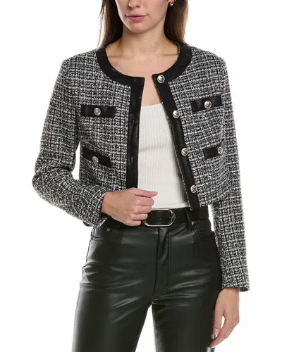 Meiven Tweed Wool-blend Cardigan In Black