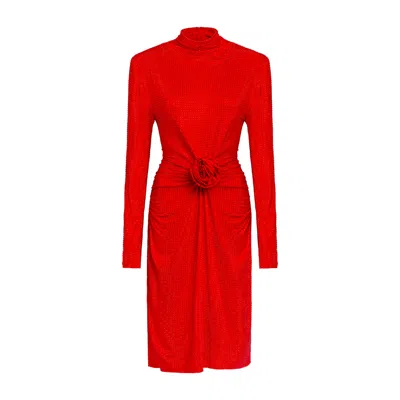 Meji Women's  Red Diamond Dress Christmas