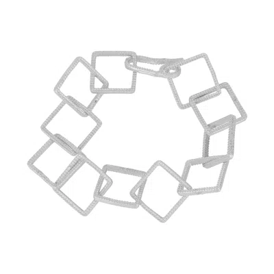 Mejoma Women's Ancient Geometric Grace Silver Chain Bracelet