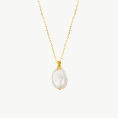 Mejoma Women's Baroque Keshi Pearl Gold Pendant Necklace