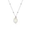 Mejoma Women's Baroque Keshi Pearl Silver Pendant Beaded Chain Necklace In Silver
