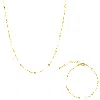 Mejoma Women's Beaded Satellite Gold Chain Bracelet & Necklace Set In Gold