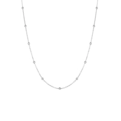 Mejoma Women's Beaded Satellite Silver Chain Necklace