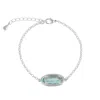 Mejoma Women's Blue / Silver Abstract Oval Gemstone Silver Bracelet - Aqua Blue In Multi
