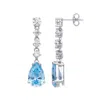 Mejoma Women's Blue / Silver Ocean Breeze Sterling Silver Drop Earrings In Multi