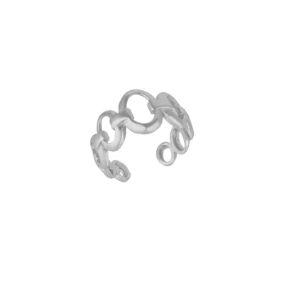 Mejoma Women's Chain Link Embrace Silver Ring