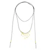 Mejoma Women's Dripping Gold Large Melting Black Cord Rope Necklace In Gold