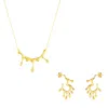 Mejoma Women's Dripping Gold Melting Necklace & Earring Set In Gold