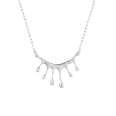 Mejoma Women's Dripping Silver Large Melting Necklace