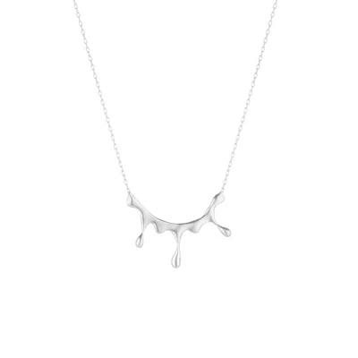 Mejoma Women's Dripping Silver Melting Necklace