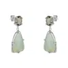 Mejoma Women's Drop Eau De Nil Gemstone Silver Earrings In Silver