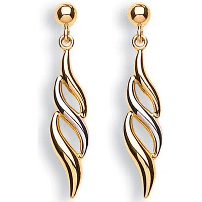 Mejoma Women's Gold / Rose Gold / Silver Modern Contrast 9k Two-tone Gold Drop Earrings In Multi