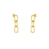Mejoma Women's Gold Textured Chain Link Drop Earring