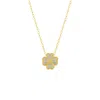 Mejoma Women's Gold / White Four Leaves Clover Necklace In Gold With Clear Gemstones