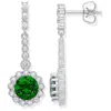 Mejoma Women's Green / Silver Emerald Elegance Sterling Silver Earrings In Multi