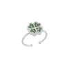 Mejoma Women's Green / Silver Four Leaves Clover Ring In Silver With Green Gemstones