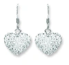 Mejoma Women's Heart Drops Sterling Silver Earrings In Silver