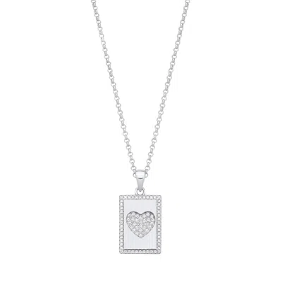 Mejoma Women's Luxe Heartbeat Pendant Sterling Silver Necklace