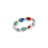 Mejoma Women's Oval Eternity Silver Gemstone Ring In Silver