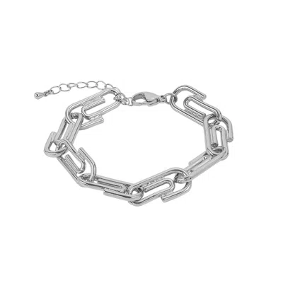 Mejoma Women's Paperclip Chain Silver Designer Bracelet