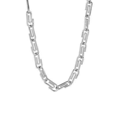 Mejoma Women's Paperclip Chain Silver Designer Necklace