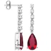 Mejoma Women's Red / Silver Ruby Radiance Sterling Silver Earrings In Multi