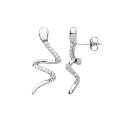 Mejoma Women's Serpent's Whisper Sterling Silver Drop Earrings
