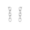 Mejoma Women's Silver Hammered Link Chain Drop Earring In Silver