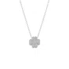 Mejoma Women's Silver / White Four Leaves Clover Necklace In Silver With Clear Gemstones