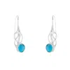 Mejoma Women's Turquoise Silver Grain Wavy Drop Earrings In Silver