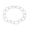 Mejoma Women's Twisted Elliptical Hoops Silver Bracelet In Silver