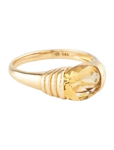 Pre-owned Mejuri 14k 1.74ct Citrine Heirloom Ring In Multi